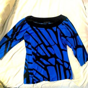 Tiara B Blue and Black Women's Top